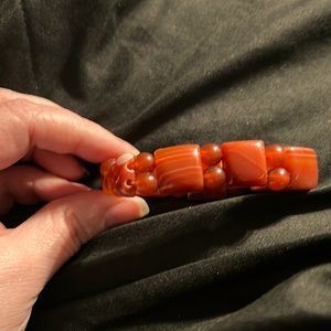 Stretch Red/Orange Jewel Bracelet